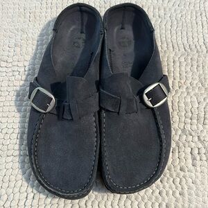 Birkenstock Buckley Suede Leather Navy clogs size 39 8/8.5